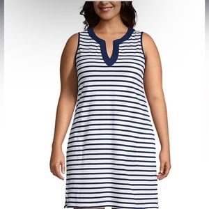 Women's Cotton Jersey Sleeveless Swim Cover-up Dress Print size L